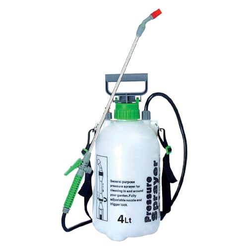 Ma Maison Vaporizzatore a Pressione – Serbatoio 4Lt, con Lancia 44cm, Tubo di 130cm, Giardinaggio, Pulizia, Controllo di insetti, Rinfrescare Ambienti, Tracolla Regolabile – Realizzato in PVC