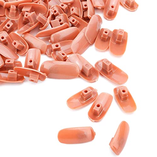 Kyerivs 200 Pcs False Nails Tips For Practice Hand Replacement Nail Tips Brown Acrylic Fake Nail Tip Training Manicure Tools Removable False Nails & Accessories For Hand Nail Art Training #TOP6