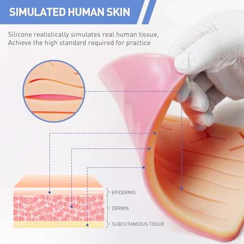 Image of Scian 2Pcs Suture Practice Pad, 3 Layers with 14 Wounds Pad & DIY Incision Suture Pad, Suture Practice Kit for Medical Students Training, Embedded Rip-Resistant Mesh, Gifts for Vet Students and Nurses