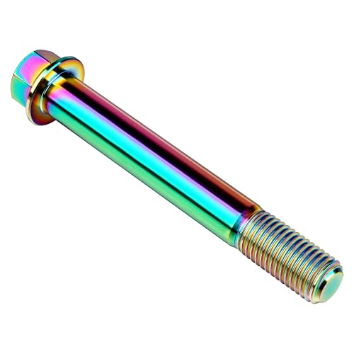 Image of Titanium Bolt M12 30 35 40 45 50 55 60 65 70 75 80 85 90mm Hex Small Flange Head for Motorcycle Car Modification Pack of 4 (M12x90mm Pitch 1.5, Multicolored)