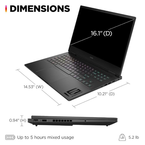 2024 Laptop da gioco Omen Intel Core i7-13620H 10 core NVIDIA GeForce RTX 4060 32GB DDR5 2TB SSD 16.1 pollici 1920x1080 165Hz Win10 Pro Wi-Fi 6E Bluetooth 5.3 Tastiera retroilluminata RGB - Notebook - Immagine 4