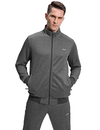 MAGNIVIT Men's Athletic 2 Piece Tracksuit Set 2 Pieces Activewear #1 Dark Grey - Thumbnail 4