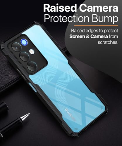 Image of WOW IMAGINE Shock Proof Clear Back Case Mobile Cover for Realme Narzo 90X 5G / Realme C85 5G / Realme 15X 5G (Hard | Hybrid PC + TPU | Full Armour Device & Camera Protection | Black)