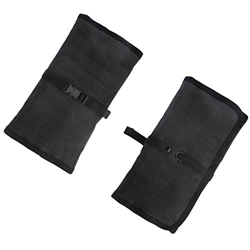 Patu Roll Up Electronics Accessories Travel Gear Organizer Case, Black - Portable Universal External Batteries Hard Drives Cable Management Healthcare Cosmetics Kit Bag #TOP4