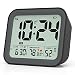 Budziki, Termometr Travel Clock Thermometr Operated Digital Budzik do sypialni, Dual Alarm W dni robocze/Weekendy Otoczenie, Dryoze (Color : Black)