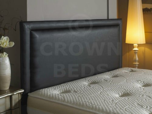 CROWNBEDSUK BUMPER FRENZY FAUX LEATHER HEADBOARD black, 6FT (super kingsize)