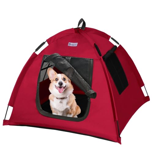 Babyezz Hunde/Katzenzeltbett, Wasserdichtes Tipi Zelt,Atmungsaktives,Waschbares Hundehaus Für Drinnen Und Draußen,Tragbares Hundehöhle/Katzen...