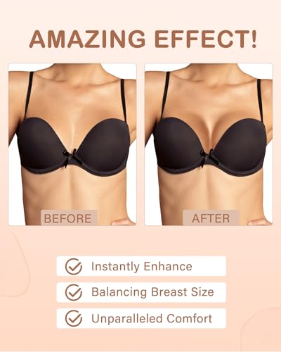 KSang Super Thick Bra Pads Inserts for Push Up, 2 Pairs Breast Enhancers Sport Padding Add 1-2 Cups for Women Dresses Swimsuits Sport - B/C