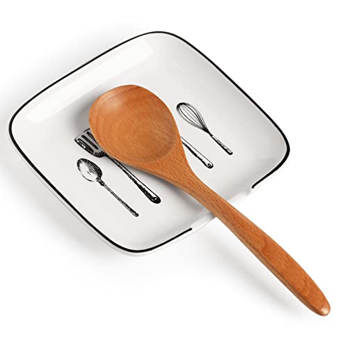 Gdcz Ceramic Spoon Rest For Kitchen Counter - 4.75 Inches Heat Resistant Spoon Holder For Stove Top, Modern Spoon For Farmhouse, Cooking Utensil Rest, Kitchen Accessories Gifts (White, 1) #TOP6