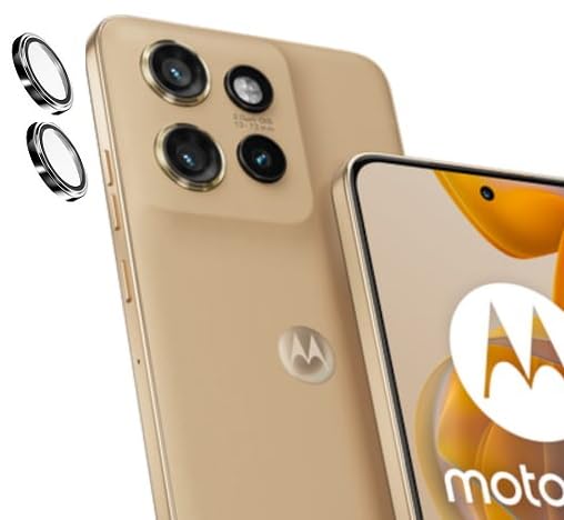 Image of [2Pack- Silver Camera Lens Protector For Motorola Moto Edge 50 Neo 5G Tempered Glass Metal Camera Rings /9H Hardness /Anti-Scratch /Case Friendly