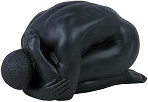 US 5.5 inch Matt Black Nude Male Kneeling and Bent Over Face Hidden