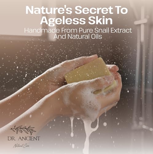 Image of Dr.Ancient Snail Soap Bar, Organic Soap Bars Handcrafted the Traditional Way, Natural Chemical-Free, Vegan, Used for Face Wash, Body Wash, Hand Cleansing and Daily Skin Care, Gentle Cleanser
