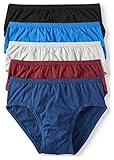 Life by Jockey 5-Pack Men's 100% Cotton Low Rise Brief Underwear (XL),Solid Colors,X-Large