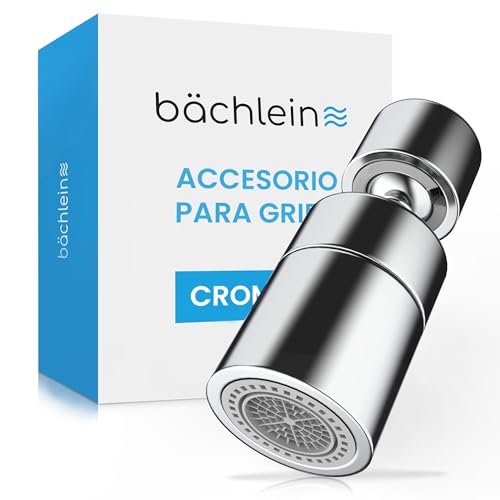Bächlein Accesorio universal para grifo de agua en cromo con dos tipos de chorro - Aireador giratorio para grifos de cocina