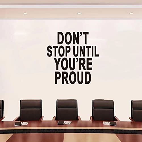 Seatune Inspirational Quotes Wall Stickers - Motivational Office Gym Wall Decals - Inspirational Quotes School Classroom Wall Art Decals - Vinyl Sports Exercise Positive Fitness Garage Wall Decor - Don't Stop Until You're Proud 15"X15" #TOP4