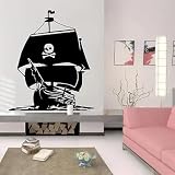 Vinile Ocean Home Décor Corsair Nave Adesivo da parete Salotto Onde oceaniche Casa Murale mobile