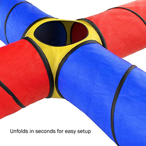 Hey! Play! 80-TK183373 Kids Play Tunnel- 4-Way Pop Up Crawl Through Tent thumb #2