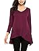 Produktbild Parabler Damen Seitliche Tasten Langarmshirt Pullover Lässige V-Ausschnitt Oberteile Hemd Freizeit Loose Fit T Shirt Blusen Tunika Top große größen