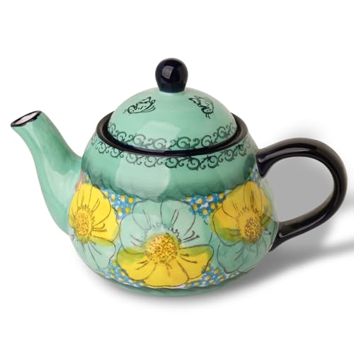 Handmade Floral Ceramic Teapot