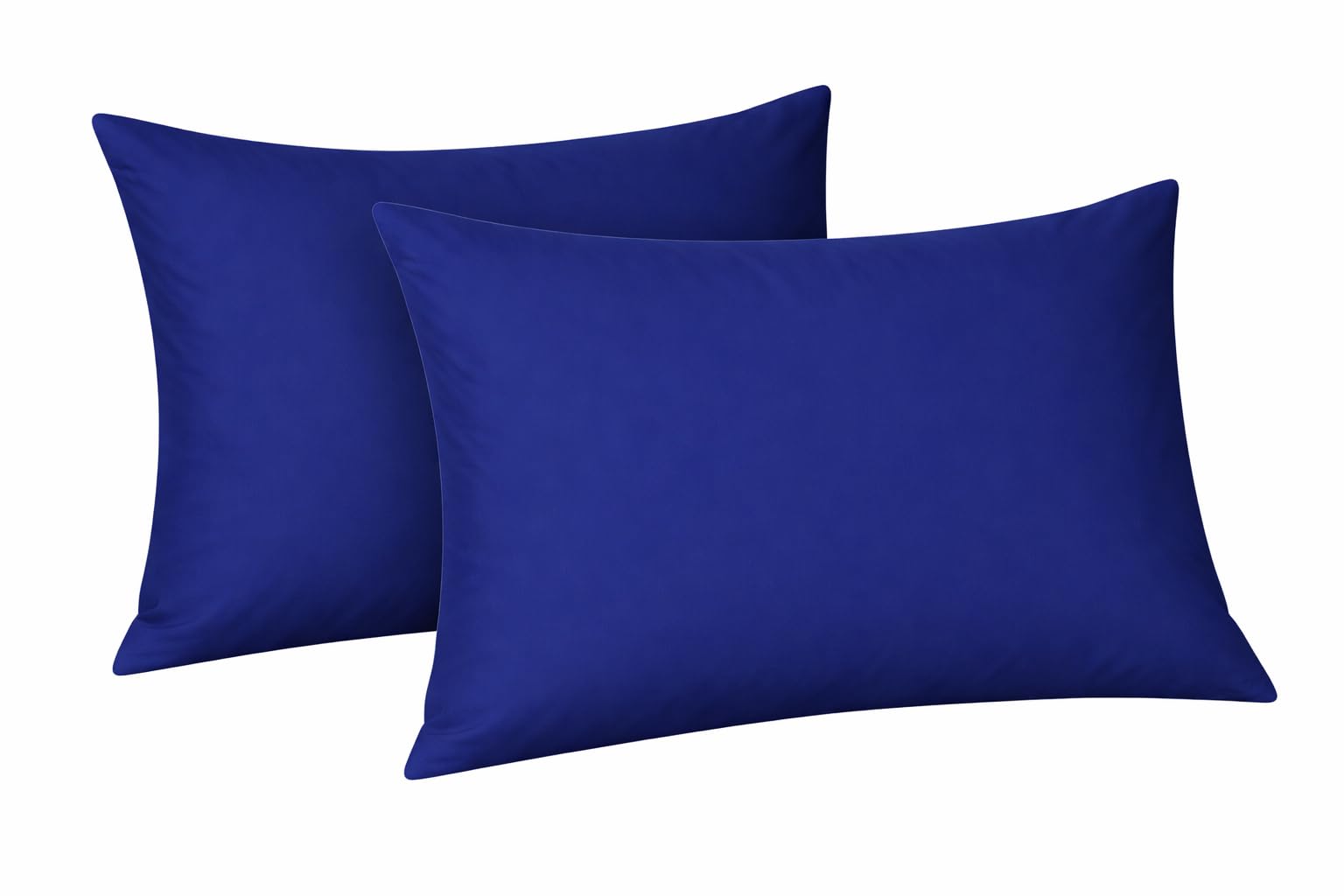 ARLINENS PLAIN DYED FITTED SHEETS IN FOLLOWING COLOURS AND SIZES (PAIR OF PILLOWCASES, ROYAL BLUE)