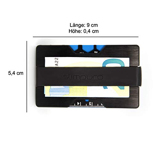 Premium Aluminium Creditcardhouder met Muntvak en Geldclip Nano - RFID NFC-bescherming - Slanke Portemonnee Kaarthouder - Viltbescherming tegen Kaartslijtage - Pasjeshouder Heren Mannen Dames Vrouwen (Zwart) - Image 7