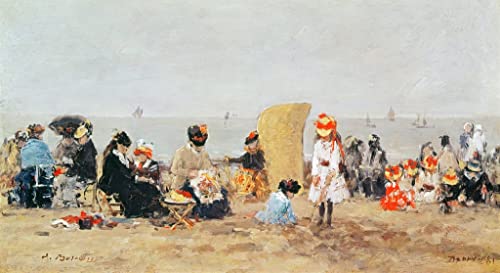 Toile Trouville par Eugène Boudin 60x90cm pour décoration salon