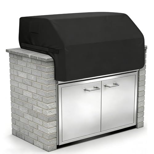 Built-in Grill Cover for Blaze 40 Inch 5-Burner Gas Grill 600D Premium Built in Barbecue Grill Top Cover with Straps Outdoor Kitchen Grill Head Cover 42 x 28x 24