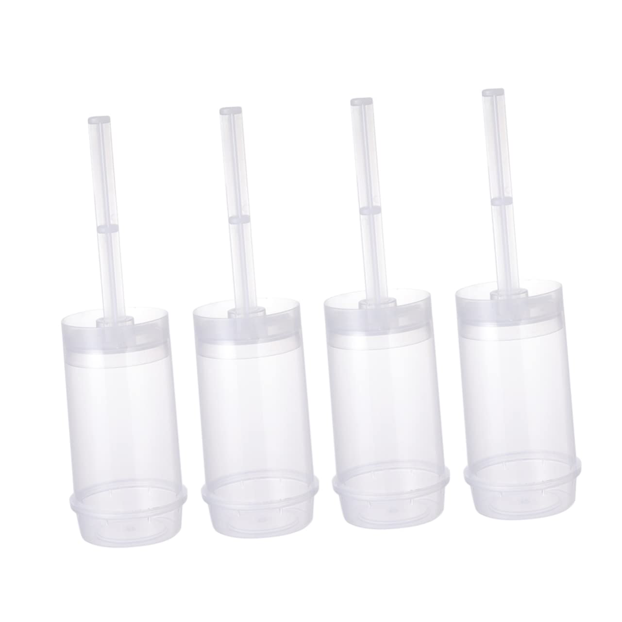 Cabilock 10pcs Pushable Cake Holders Rainbow Cake Pusher Reusable Plastic Containers with Lids Desserts and Treats