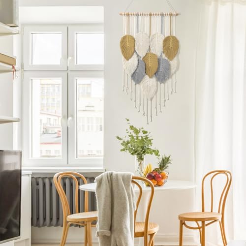 LOMOHOO Tapeçaria de parede de macramê, decoração de casa boho, decoração de tecido boêmio para quar