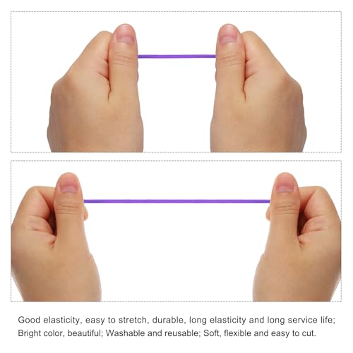 PATIKIL 100 Yards(90m) Bungee Cord Elastic Cord Heavy Stretch String Rope 2.5mm Purple for Crafting DIY Sewing Hook Straps Camping Tie Down Strap - Image 3