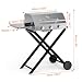 Onlyfire 3 Brenner Gas Grillwagen | BBQ Gasgrill mit Grillrost | 7Kw | Grillfläche 56,5×34cm | mit Seitentischen, Faltbarem Rollwagen, Rollen, Thermometer | für Outdoor Camping Balkon Garten