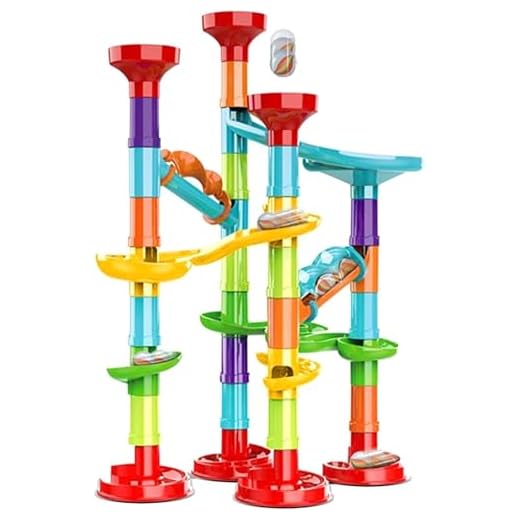 50Pcs Marble Run Set Building Blocks with 30 Glass Marbles for Kids Girls Boys Toys Stem Maze Educational Race Game Birthday Gifts (SmallB)