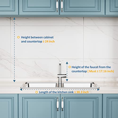 Gslife Over The Sink Dish Drying Rack - Length Adjustable (33.66~39.57") Dish Rack Over Sink Large Capacity, Rustproof Kitchen Dish Drying Rack, Above Sink Dish Rack, Black #TOP5