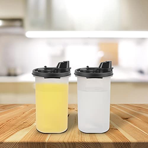 Image of Cutting EDGE 585 ML Smart Slim Oil Dispenser Airtight Black (Set of 4) | BPA free food grade plastic material, recommended for storing oil, vinegar, Water, sauces, juice, kitchen Storage