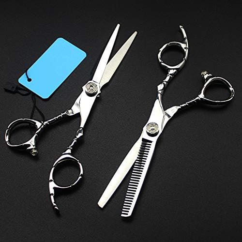 Hair Cutting Scissors 6 Inch Professional 440c Crack Cut Haircut Thinning Barber Makas Shears Hairdresser Set