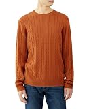 [Amazon Essentials] セーター ケーブルニット クルーネック コットン メンズ さび色 L
