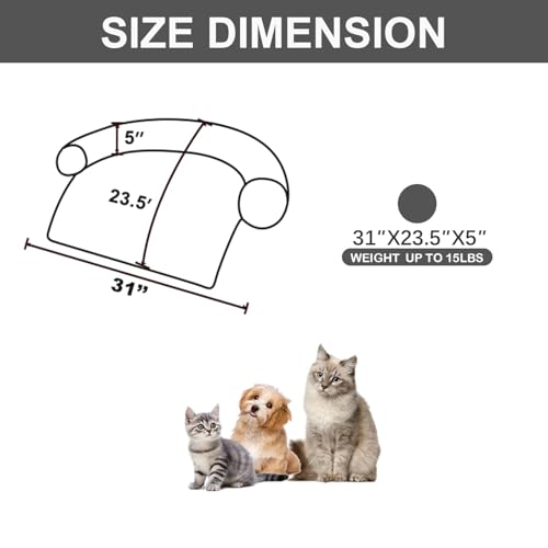 Image of Calming Dogs /Cats Bed Mats, Dog Pad Washable Removable Couch Cover, Plush Long Fur Mat for Pets, Waterproof Lining, Perfect for Small, Medium and Large Dogs and Cats (Dark Gray, 31 inchx23 inch)