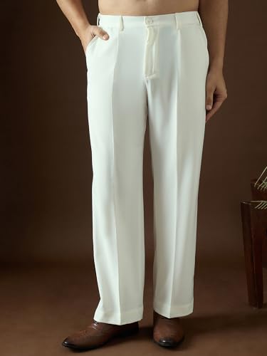 Image of Men'S Casual Regular Korean Pant | Solid Traditional Pant for Kurta | Festive, Wedding
