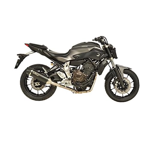 Puff LeoVince Nero komplett system 2–1 rostfritt stål svart Yamaha MT-07 RM04 ABS Moto Cage