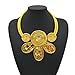 JHWZAIY Chunky African Statement Necklace For Women Tribal Fashion Costume Jewelry Earring Sets Unique Colorful Big Rhinestone Crystal Pendent Collar Choker Bib Handmade (63)