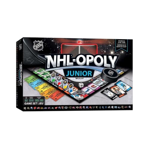 MasterPieces NHL League Opoly Jr Board Game, Officially Licensed Hockey Game, Educational Family Play Set, Hockey Gifts for Boys 8-12, NHL Team Trading Fun, Strategy Skills and Friendly Competition