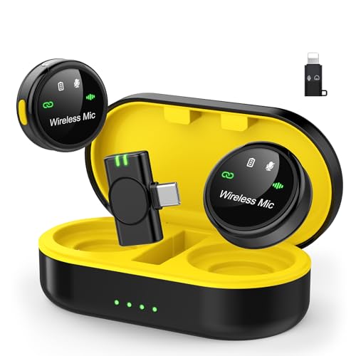 Image of Wireless Lavalier Microphone for iPhone iPad Android Phone, Round Mini Mics
