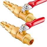 Jingzan 2 Sets 1/4' NPT Brass Ball Valve Kit Air Compressor Shut Off Valve with...