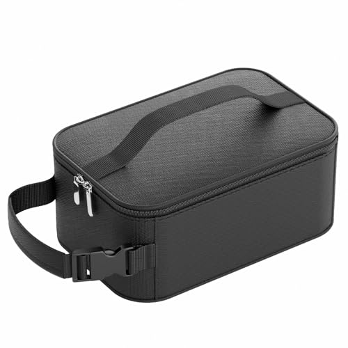 HowFly Small Insulated Snack Bag for Kid - Lunch Bag Box for Women/Men - Collapsible Reusable Lunch Cooler Bags for Bottle with Handle Buckle for Work School - Black