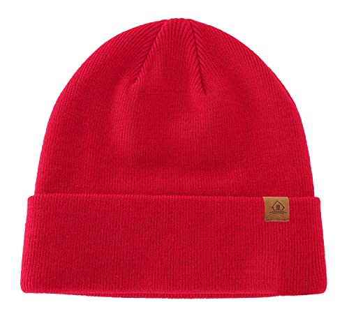 Image of Home Prefer Mens Winter Hats Acrylic Knit Cuff Beanie Cap Warm Womens Beanie Hat