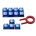 Price comparison product image BestwayTech 12 ABS Double Shot Injection Backlit Keycaps for Mechanical Gaming Keyboards with Key Puller Blue Metal Color
