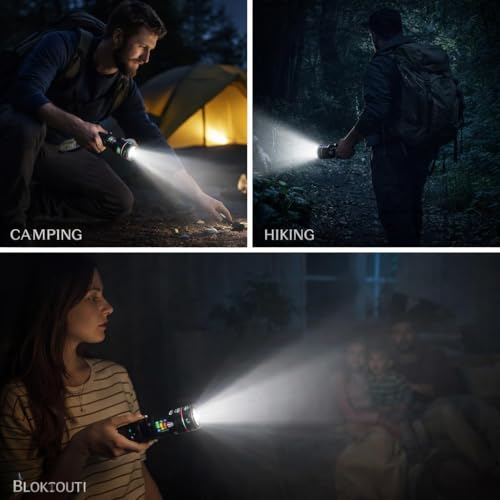 Image of COBA 518 High Power Rechargeable LED Torch, Ultra Bright Flashlight with 2KM Long Range, Zoomable Focus, Long Battery Backup, Waterproof Multipurpose Torch for Home, Outdoor, Travel