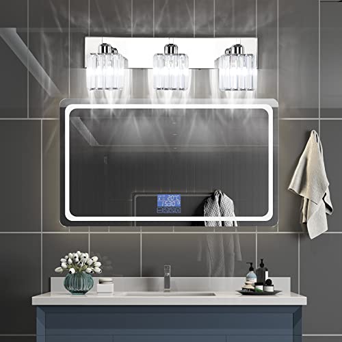 Image of Aipsun Vanity Light Fixtures Crystal Bathroom Lighting Fixtures Chrome Vanity Light for Bathroom (Exclude Bulb)
