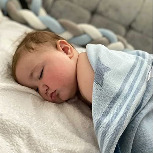 Ziggle Baby Cotton Blanket, Blue Stars - Image 4