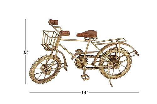 Figura Decorativa Bicicleta de Metal Dorada 14x5x8 pulgadas miniatura 6